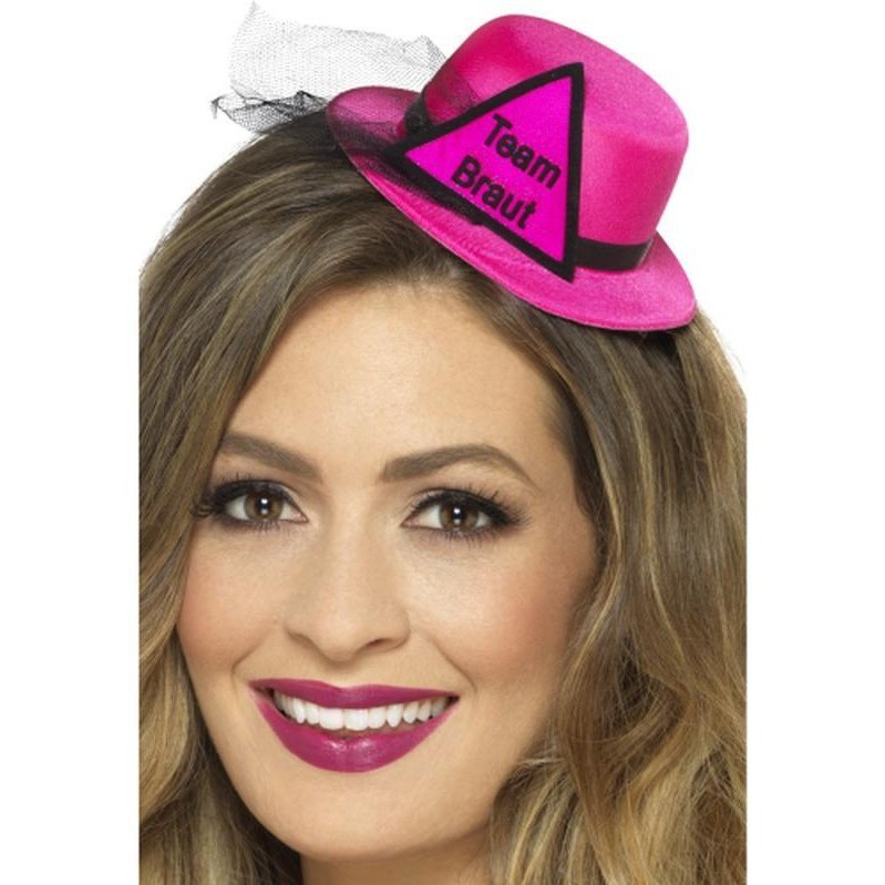 Team Braut Hat - Pink & Black - Jokers Costume Mega Store