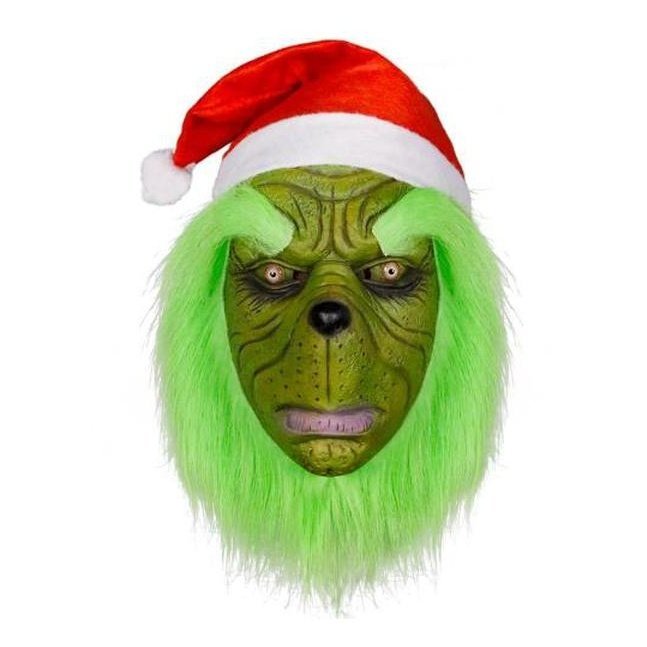 The Grinch Latex Head Mask And Hat - Jokers Costume Mega Store