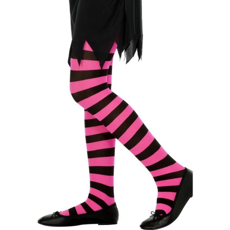 Tights, Childs - Black & Fuchsia - Jokers Costume Mega Store