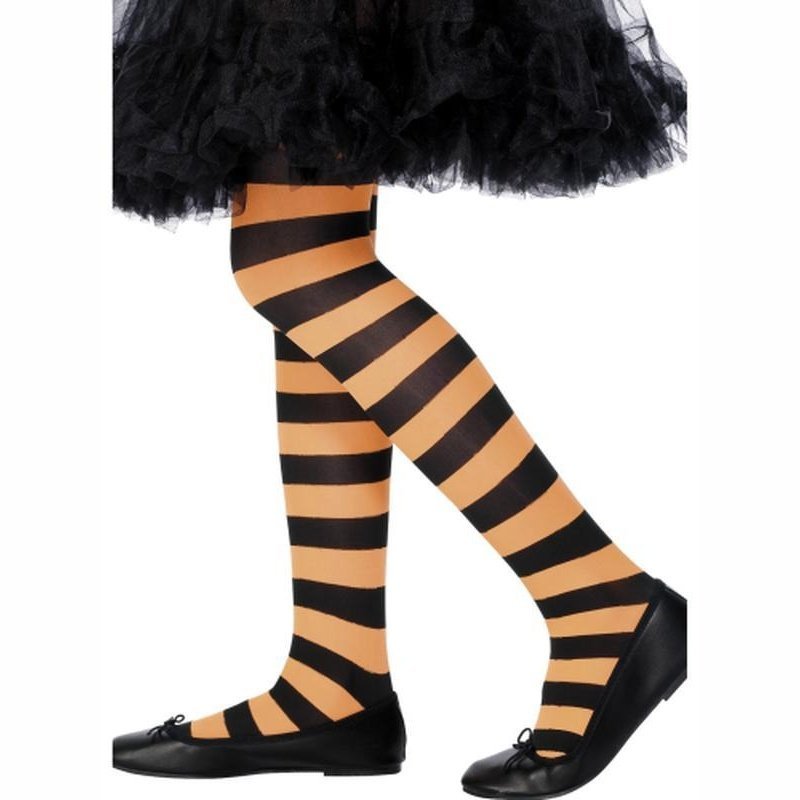 Tights, Childs - Orange & Black - Jokers Costume Mega Store