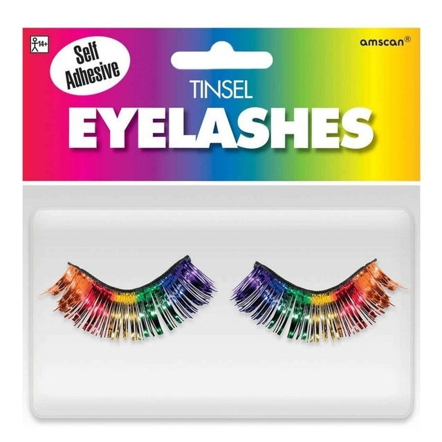 Tinsel Eyelashes Rainbow - Jokers Costume Mega Store