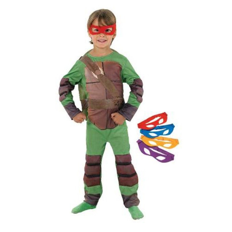 Tmnt Deluxe Costume With 4 Masks - Size L - Jokers Costume Mega Store