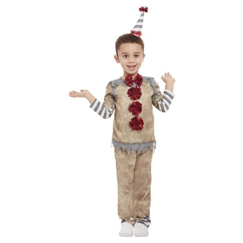 Toddler Vintage Clown Costume, Grey - Jokers Costume Mega Store