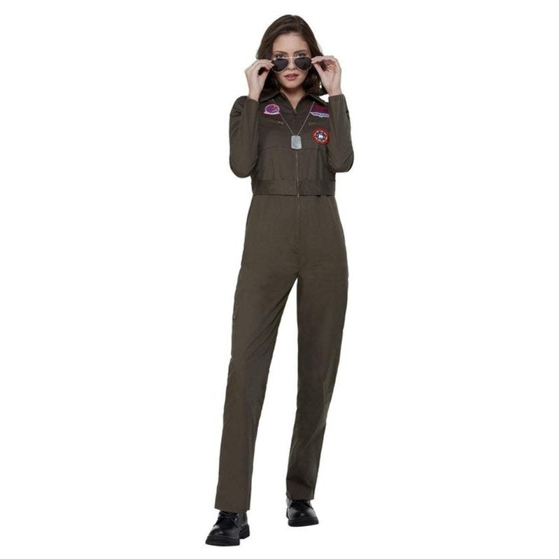 Top Gun Ladies Costume, Khaki - Jokers Costume Mega Store