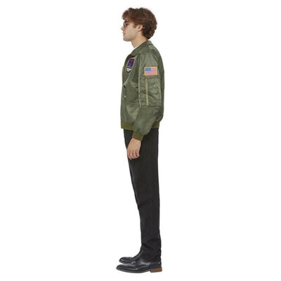 Top Gun Maverick Bomber Jacket, Green - Jokers Costume Mega Store