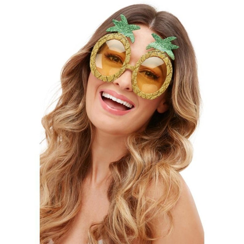 Tropical Pineapple Glitter Glasses - Jokers Costume Mega Store