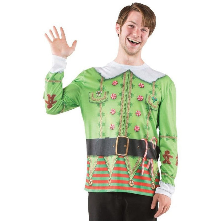 Ugly Christmas Elf Sweater Lg - Jokers Costume Mega Store