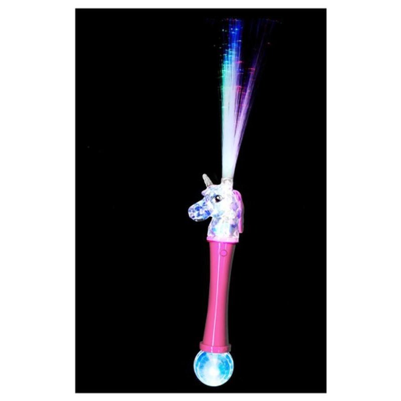 Unicorn Fibre Optic Wand, Light Up, Pink & Blue - Jokers Costume Mega Store