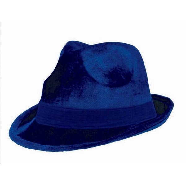 Velour Fedora Hat Navy - Jokers Costume Mega Store