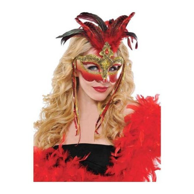 Venetian Luxe Feather Mask - Jokers Costume Mega Store