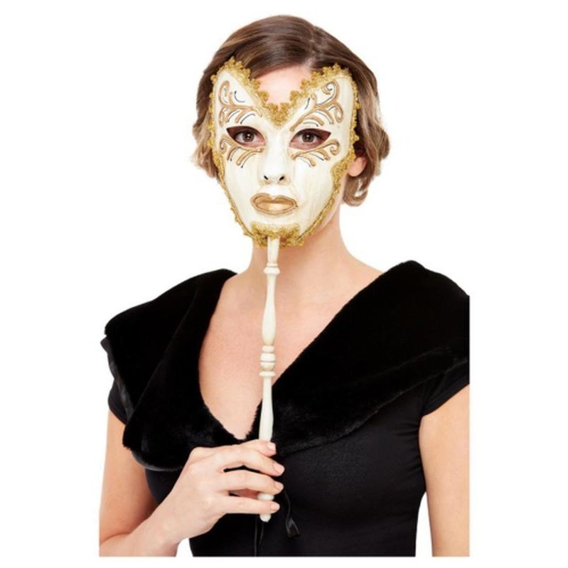 Venetian Mask, Cream - Jokers Costume Mega Store