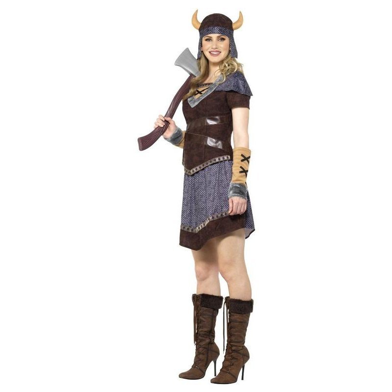 Viking Lady Costume, Brown - Jokers Costume Mega Store