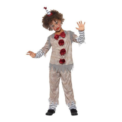 Vintage Clown Boy Costume, Grey & Red - Jokers Costume Mega Store