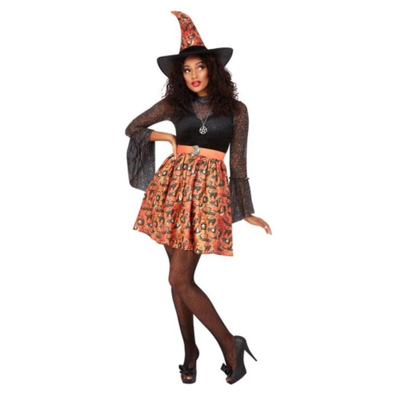 Vintage Witch Costume, Orange - Jokers Costume Mega Store