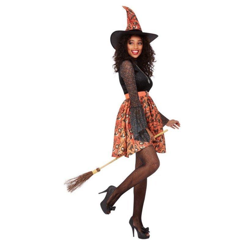 Vintage Witch Costume, Orange - Jokers Costume Mega Store