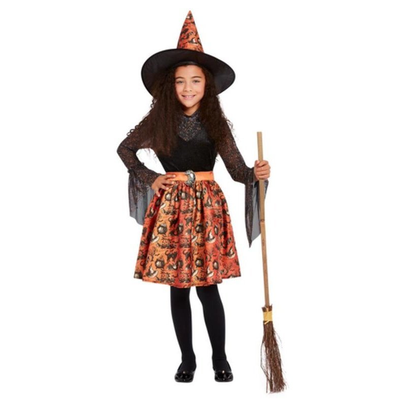 Vintage Witch Costume, Orange, Child - Jokers Costume Mega Store