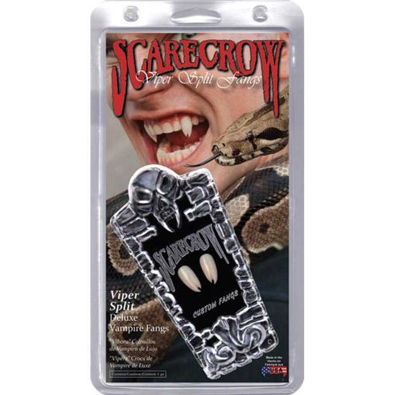 Viper Split Scarecrow Fangs - Jokers Costume Mega Store