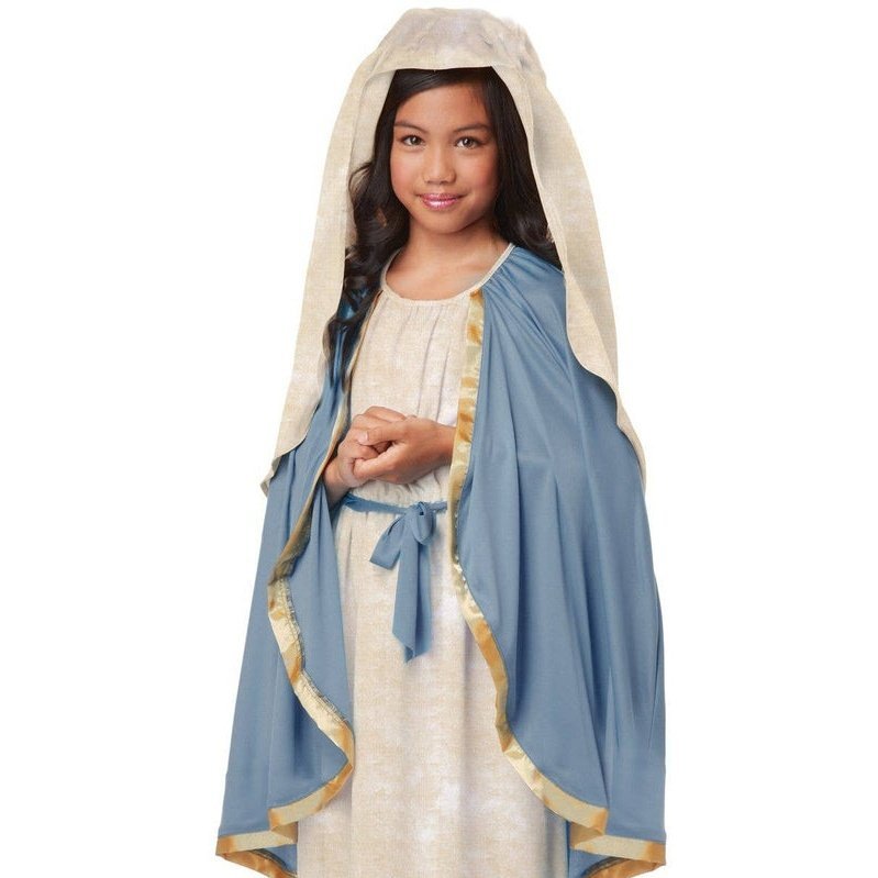 Virgin Mary Kids Costume Nativity Christmas Dress