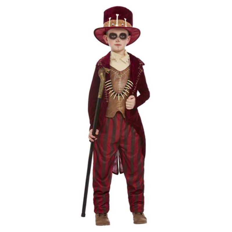 Voodoo Witch Doctor Costume, Burgundy - Jokers Costume Mega Store
