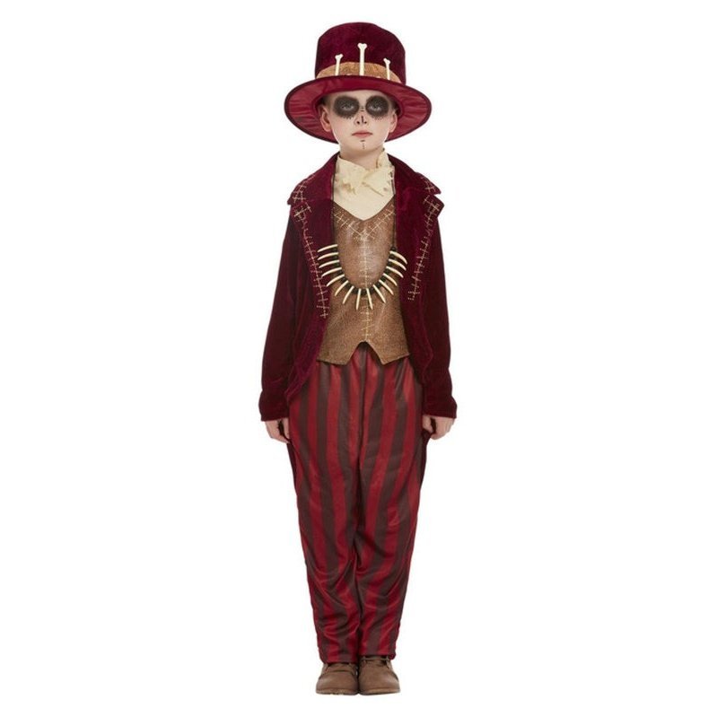 Voodoo Witch Doctor Costume, Burgundy - Jokers Costume Mega Store