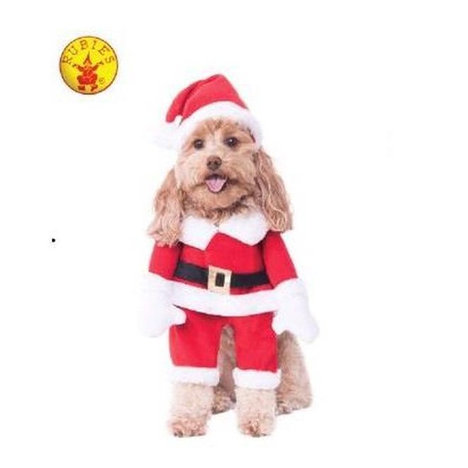 Walking Santa Deluxe Pet Costume Size S - Jokers Costume Mega Store