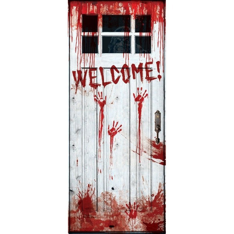 Welcome Bloody Hands Door Cover Decor - Jokers Costume Mega Store