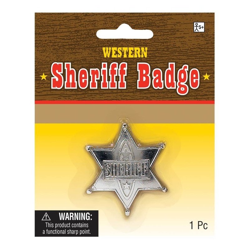 Western Sherrif Badge Silver - Jokers Costume Mega Store