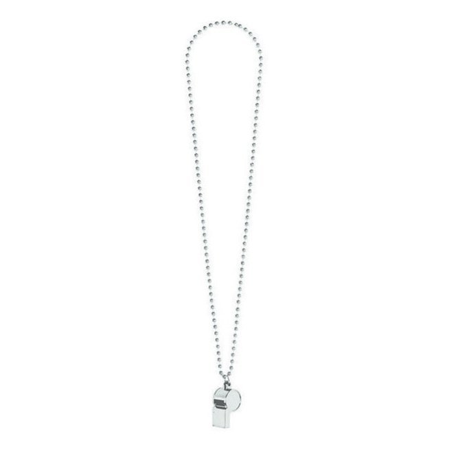 Whistle On Chain Necklace Silver - Jokers Costume Mega Store