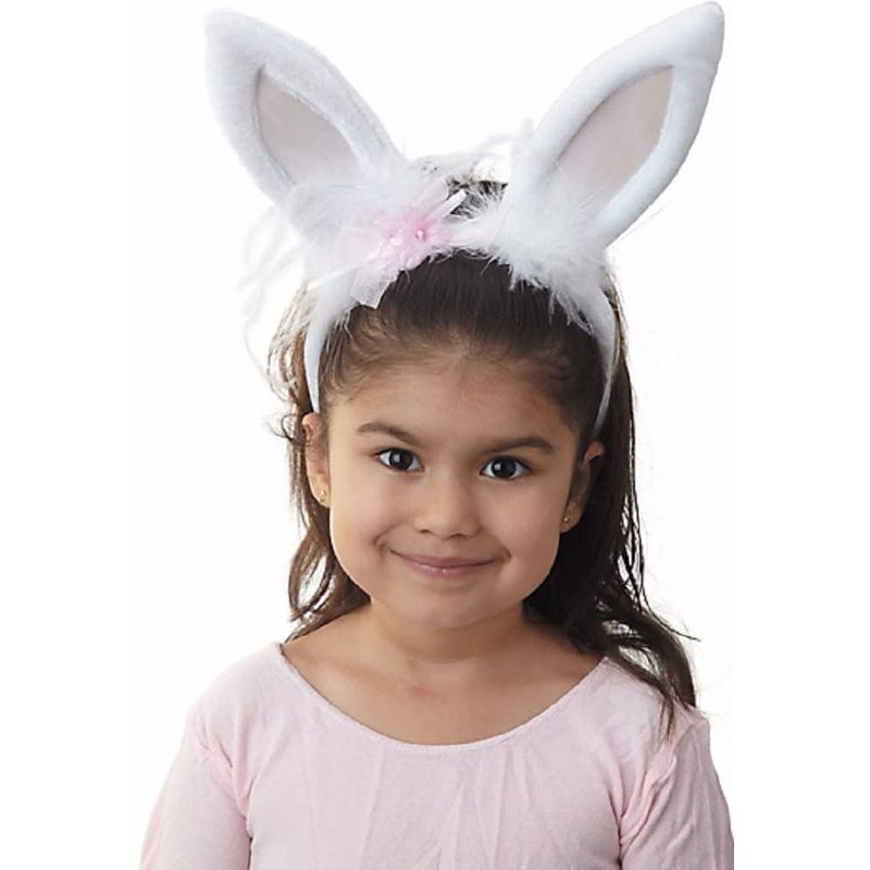 White Bunny Ears Headband - Jokers Costume Mega Store