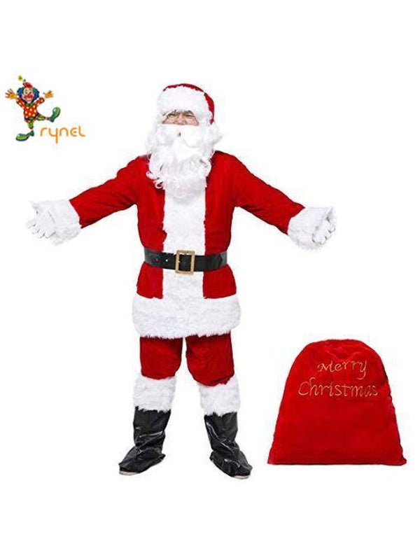White Christmas Xmas Santa Men Costume Plus Size 2 Xl/3 Xl - Jokers Costume Mega Store