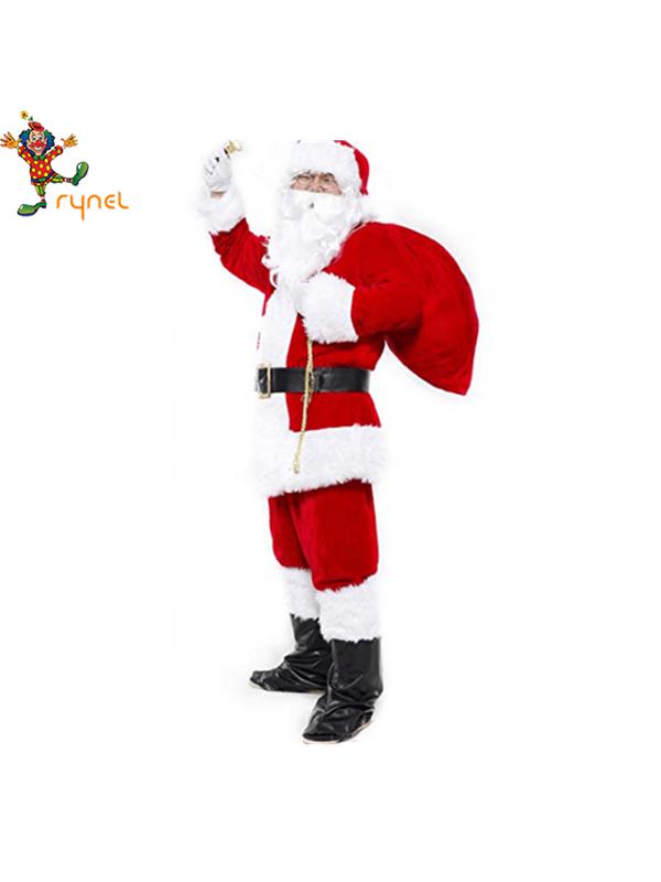White Christmas Xmas Santa Men Costume Plus Size 2 Xl/3 Xl - Jokers Costume Mega Store