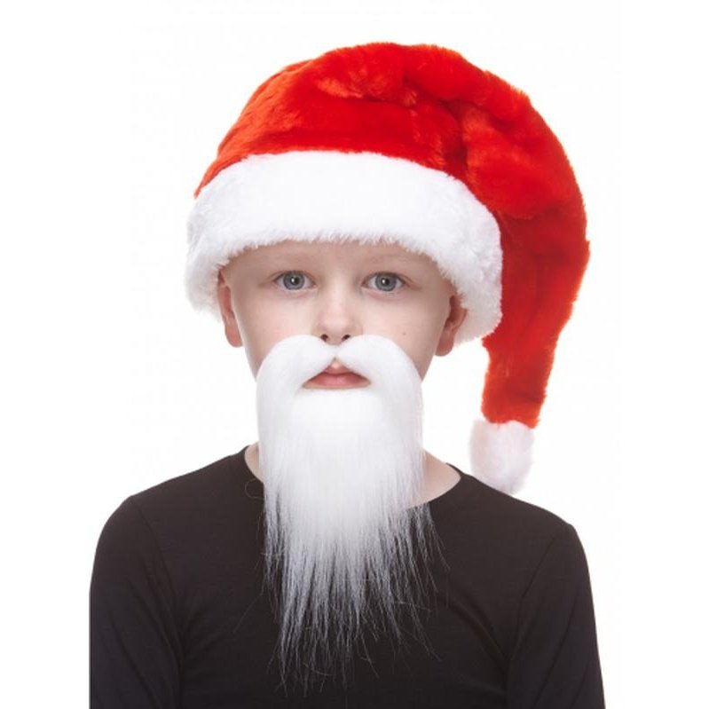 White Long Beard And Moustache Small - Jokers Costume Mega Store