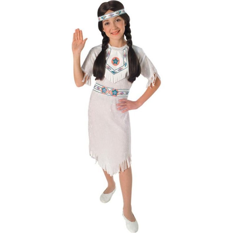 White Velvet Indian Girl Size L - Jokers Costume Mega Store