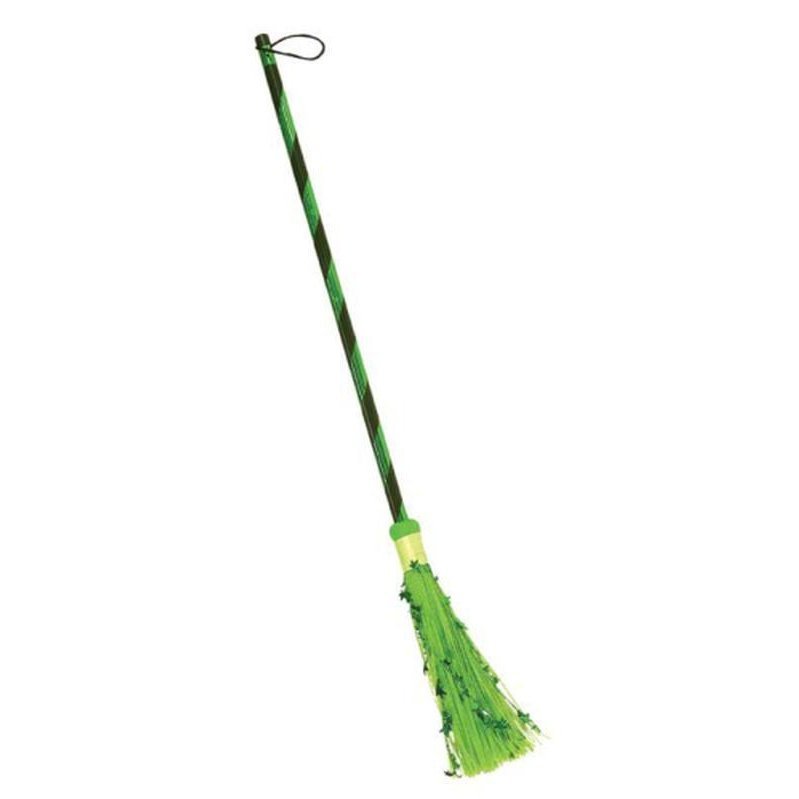 Witch Broom Green Metallic - Jokers Costume Mega Store