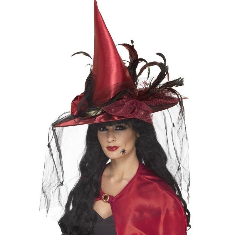 Witch Hat - Deep Red - Jokers Costume Mega Store