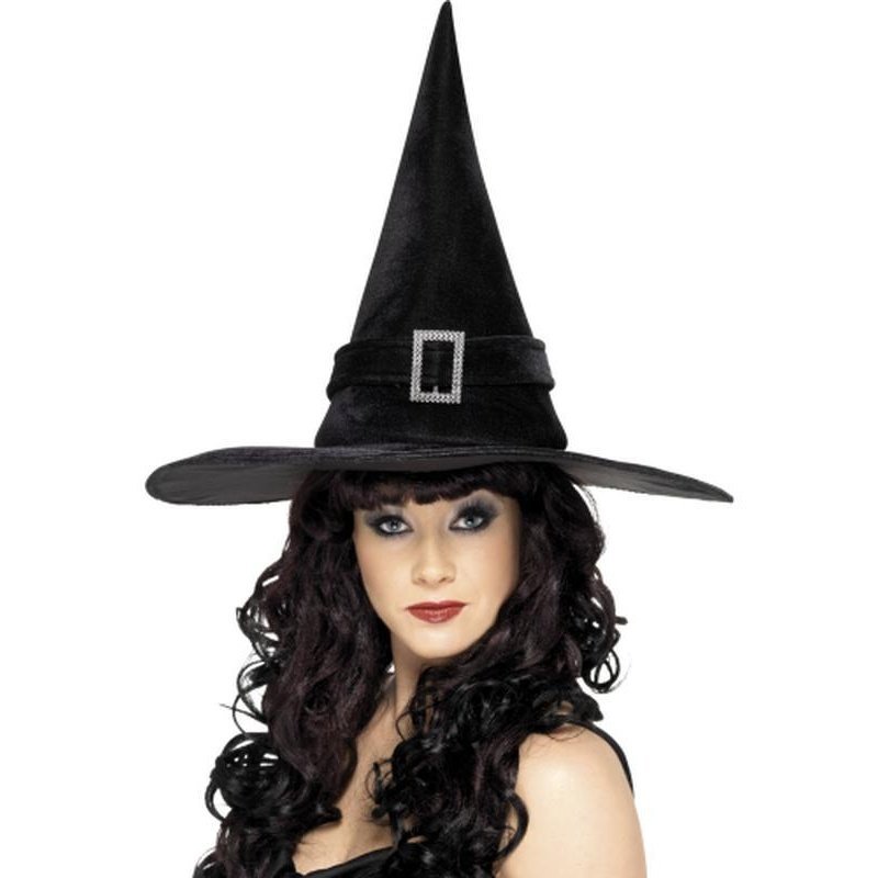 Witch Hat with Diamante Buckle - Jokers Costume Mega Store