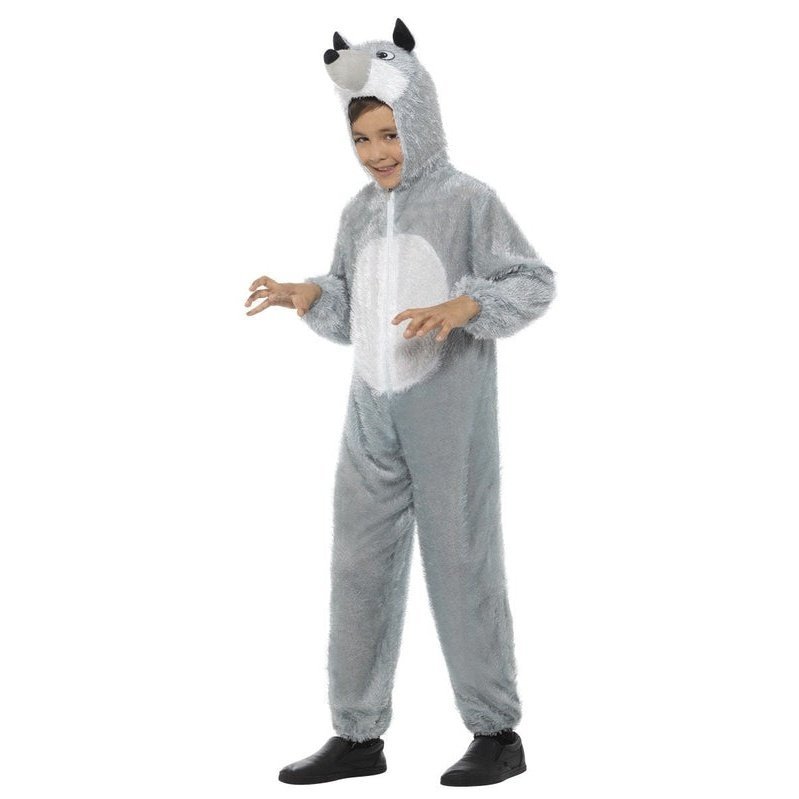 Wolf Costume, Grey With Hood - Jokers Costume Mega Store