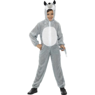 Wolf Costume, Grey With Hood - Jokers Costume Mega Store
