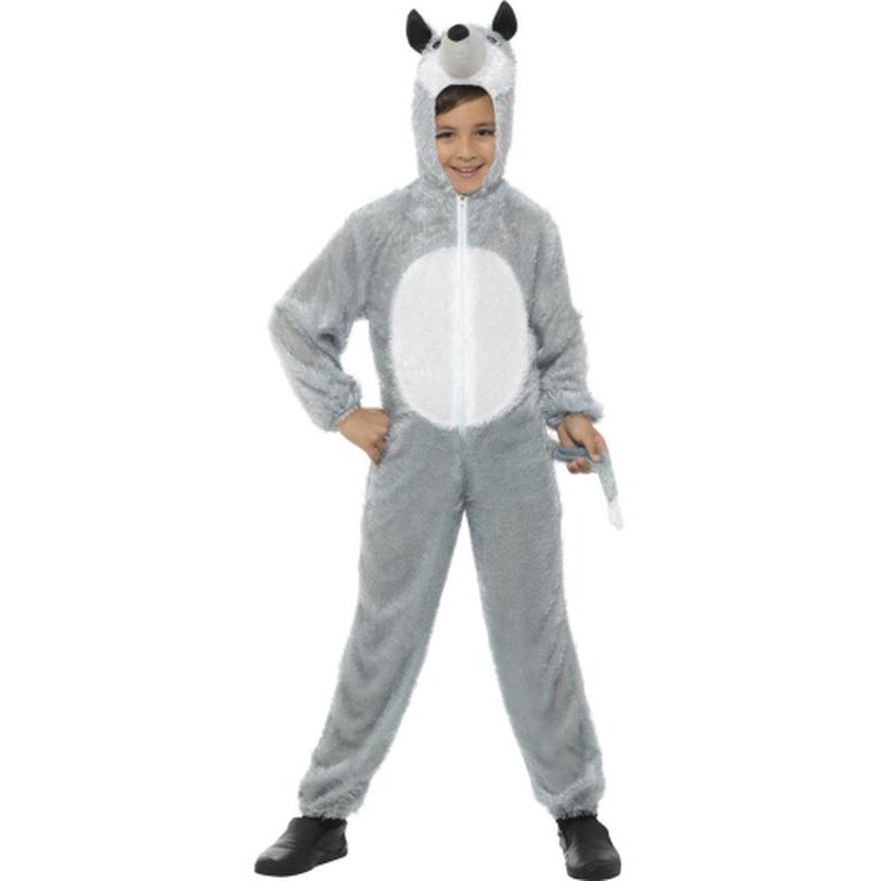 Wolf Costume, Grey With Hood - Jokers Costume Mega Store