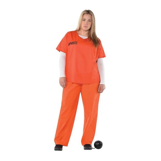 Womens Orange Prisoner Costume Plus Size - Jokers Costume Mega Store