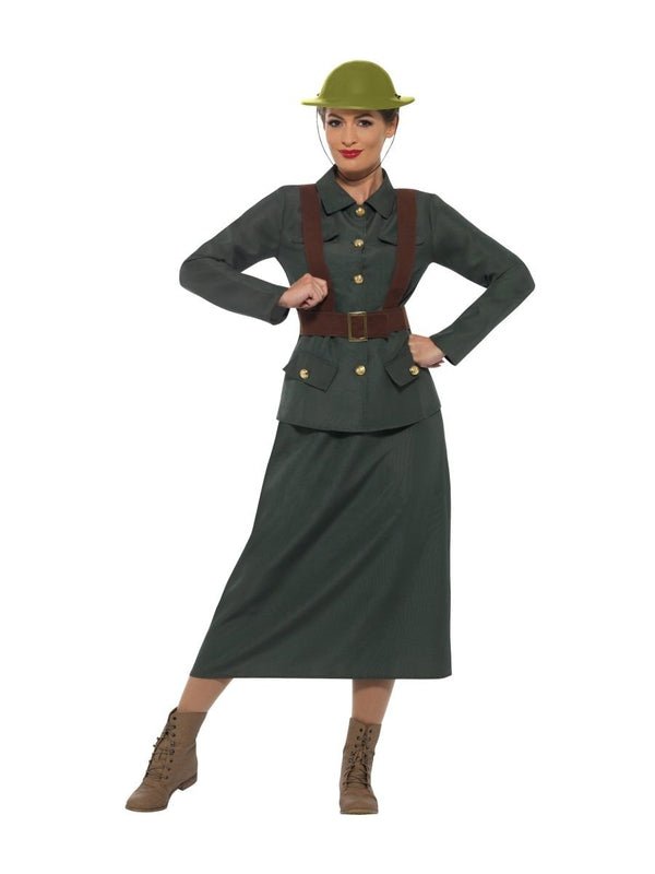 Ww2 Army Warden Lady Costume - Jokers Costume Mega Store