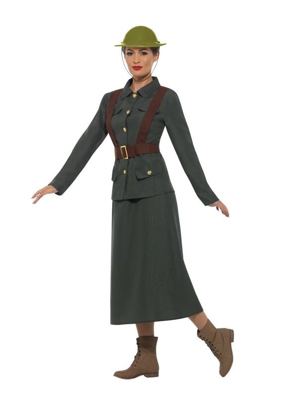 Ww2 Army Warden Lady Costume - Jokers Costume Mega Store