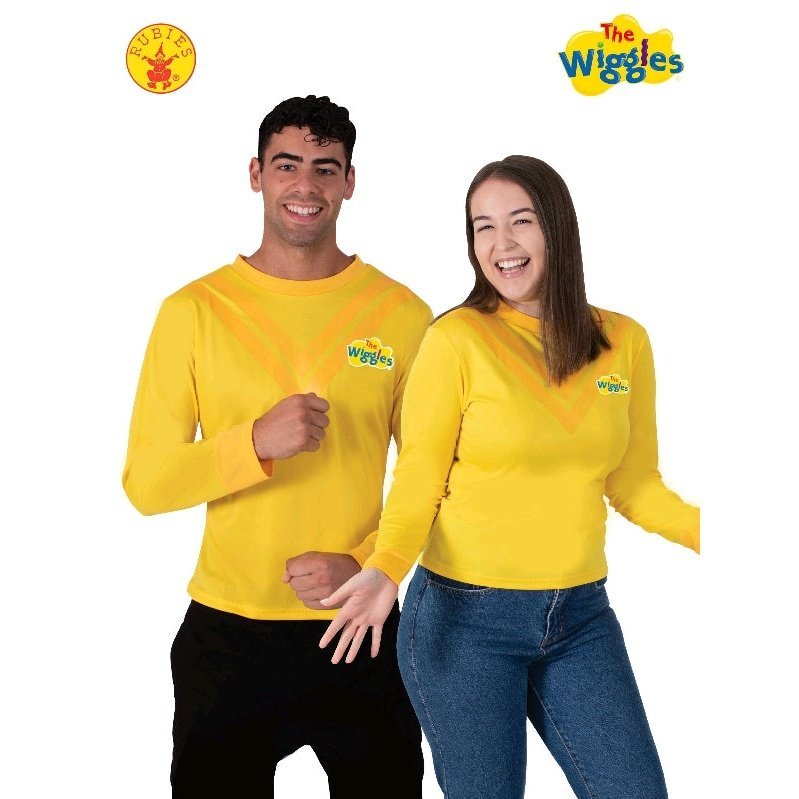 Yellow Wiggle Costume Top, Adult - Jokers Costume Mega Store