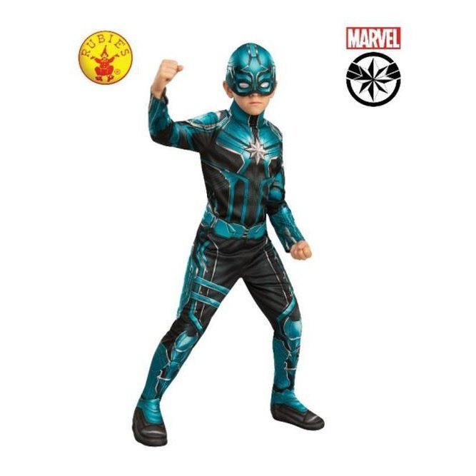 Yon Rogg Classic Captain Marvel Costume, Child 8 10 Large - Jokers Costume Mega Store