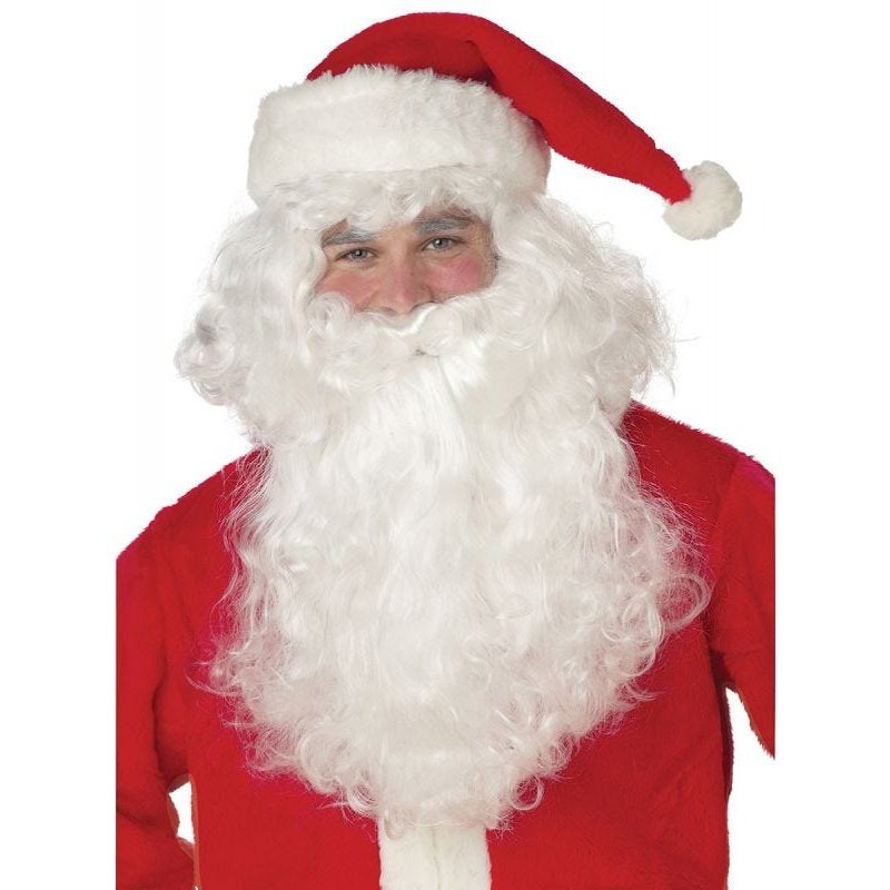 Yule Time Deluxe Santa Beard And Wig Set - Jokers Costume Mega Store