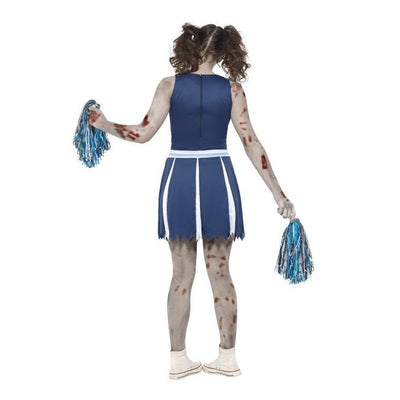 Zombie Cheerleader Costume, Blue - Jokers Costume Mega Store