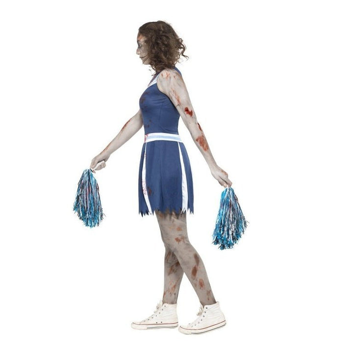 Zombie Cheerleader Costume, Blue - Jokers Costume Mega Store