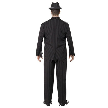 Zombie Gangster Costume, Black - Jokers Costume Mega Store