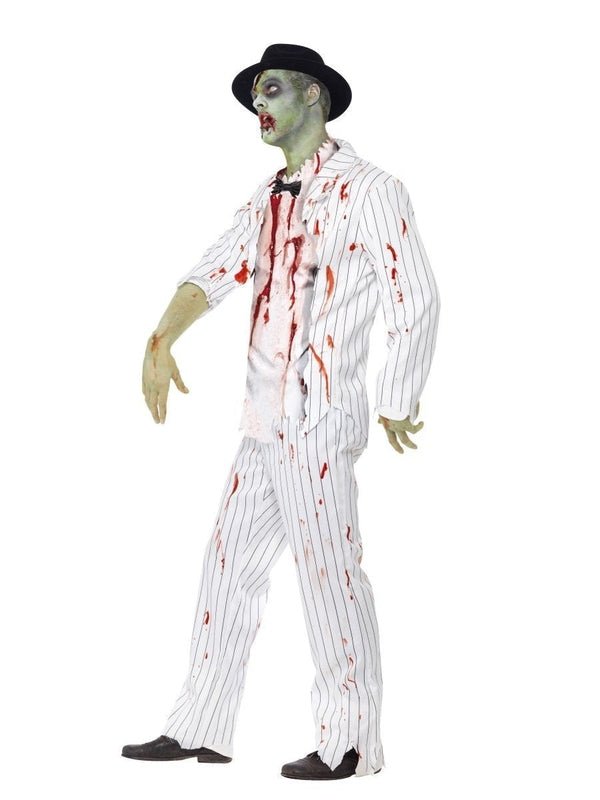 Zombie Gangster Costume, White - Jokers Costume Mega Store