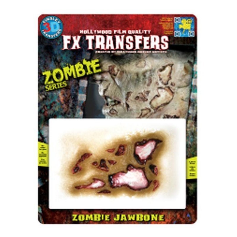 Zombie Jaw Bone 3D FX Transfer - Medium - Jokers Costume Mega Store